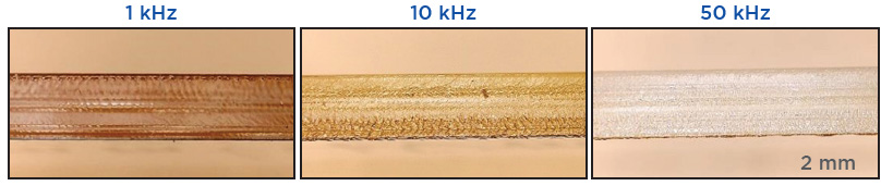 标准级PC材料，采用不同频率进行切割