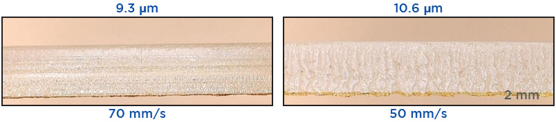 使用非标准波长 9.3 μm和标准波长 10.6 μm对标准级 PC 材料进行切割。